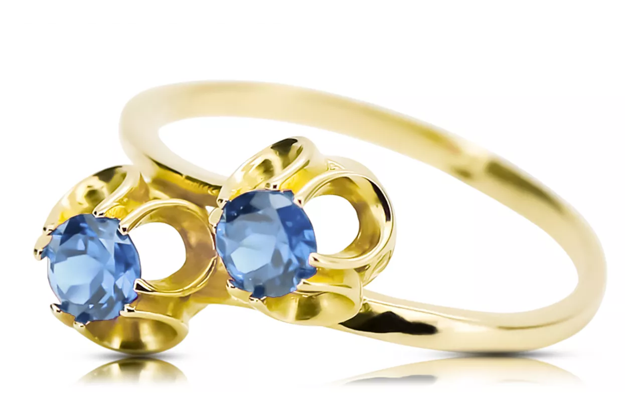 Akvamarín 14k žluté zlato  Vintage vrc266y